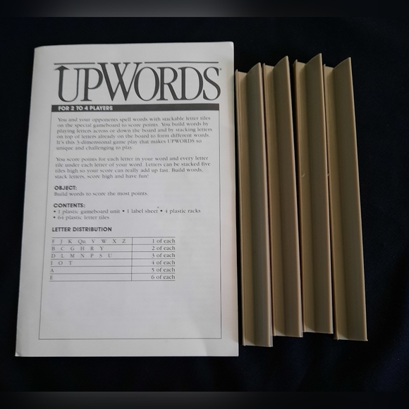 Vintage -UPWORDS Game A 3-Dimensional Word Game Milton Bradley, Complete 1988 - Picture 3 of 8